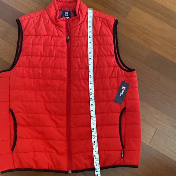 Chaps Mens Ralph Lauren Red Black Zip Front Puffer Lightweight Vest Pockets Sz L - Picture 12 of 12
